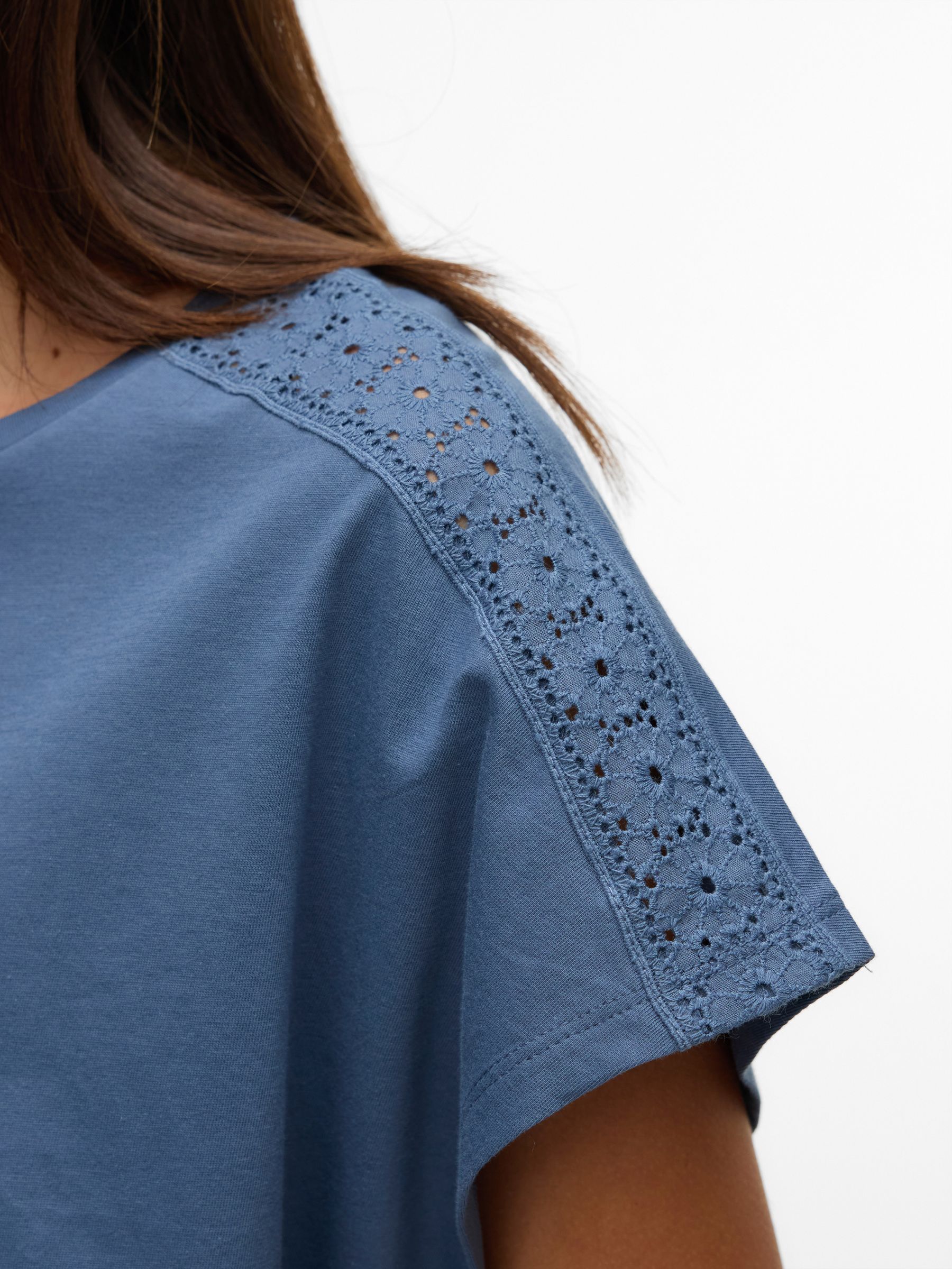 Trendiges Sommer Shirt mit Spitze Rundhals Trendiges Sommer Shirt mit Spitze Rundhals