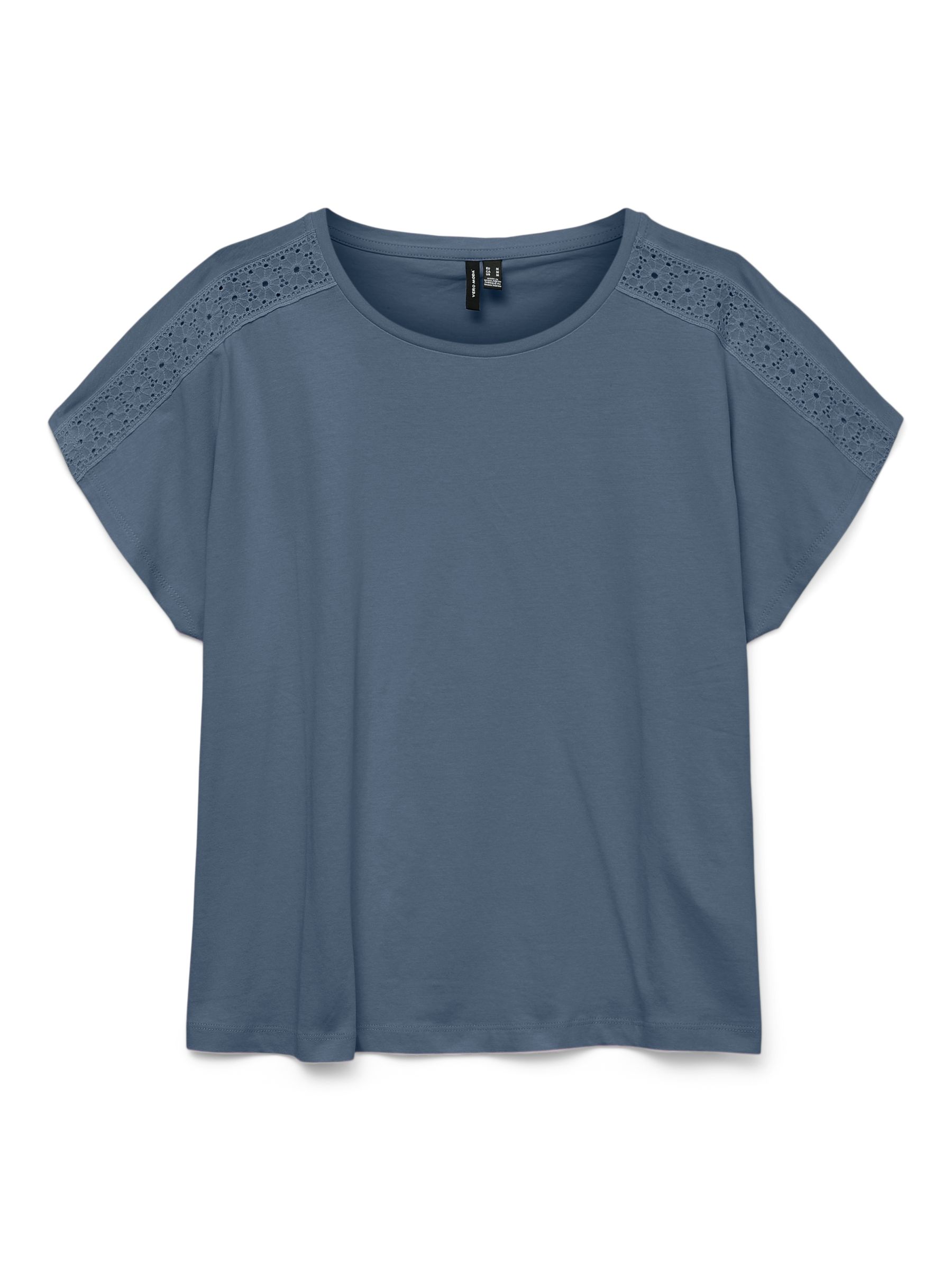 Trendiges Sommer Shirt mit Spitze Rundhals Trendiges Sommer Shirt mit Spitze Rundhals
