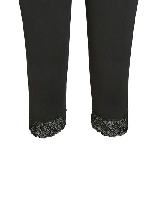 Vero Moda VERO MODA Kurze Leggings Spitzen-Details Hose – Schwarz, Bild 3
