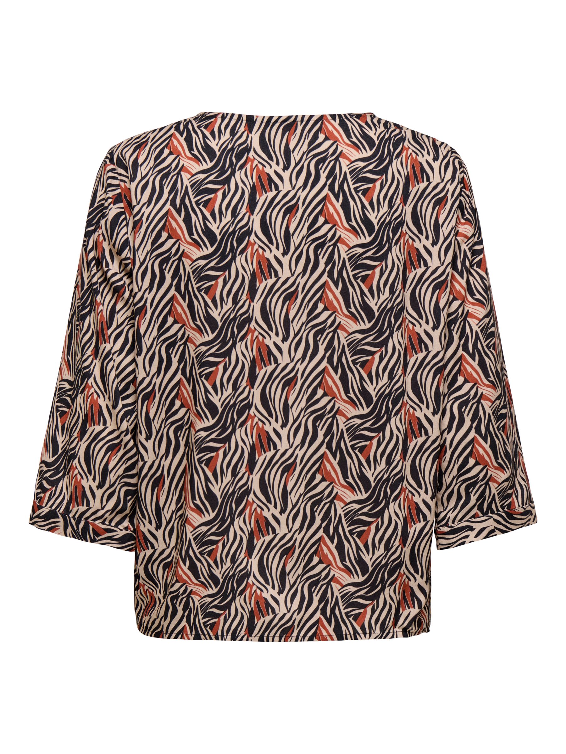 JDY_Autumnwinter_4751843_15348103_2.jpg Blusenshirt mit V-Ausschnitt und Designmuster, 3/4-Arm