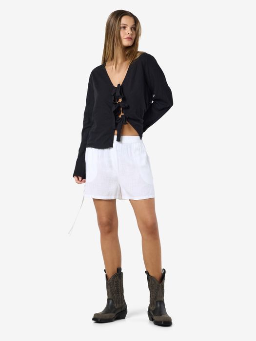 Noisy May NOISY MAY Leichte Shorts mit Kordelzug und elastischem Bund – Weiß, Bild 4
