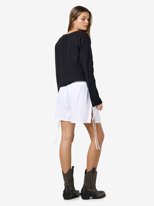 Noisy May NOISY MAY Leichte Shorts mit Kordelzug und elastischem Bund – Weiß, Bild 6