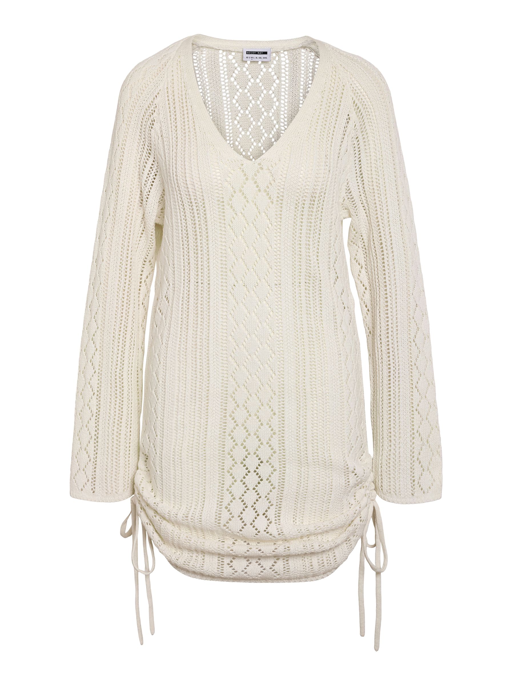 NOISY-MAY_All-year_4692291_27033094.jpg Strickkleid mit V-Ausschnitt und Knotendetail