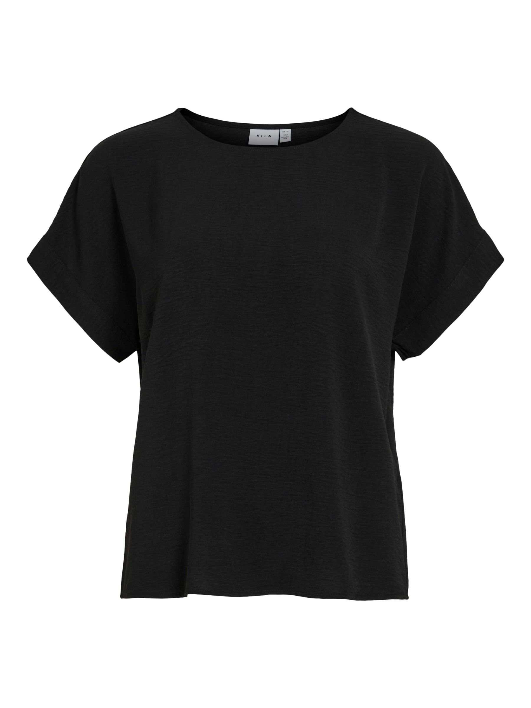 VILA_NOOS2025_4634822_14101663.jpg Modisches T-Shirt mit Crepe Design und Rundhalsausschnitt