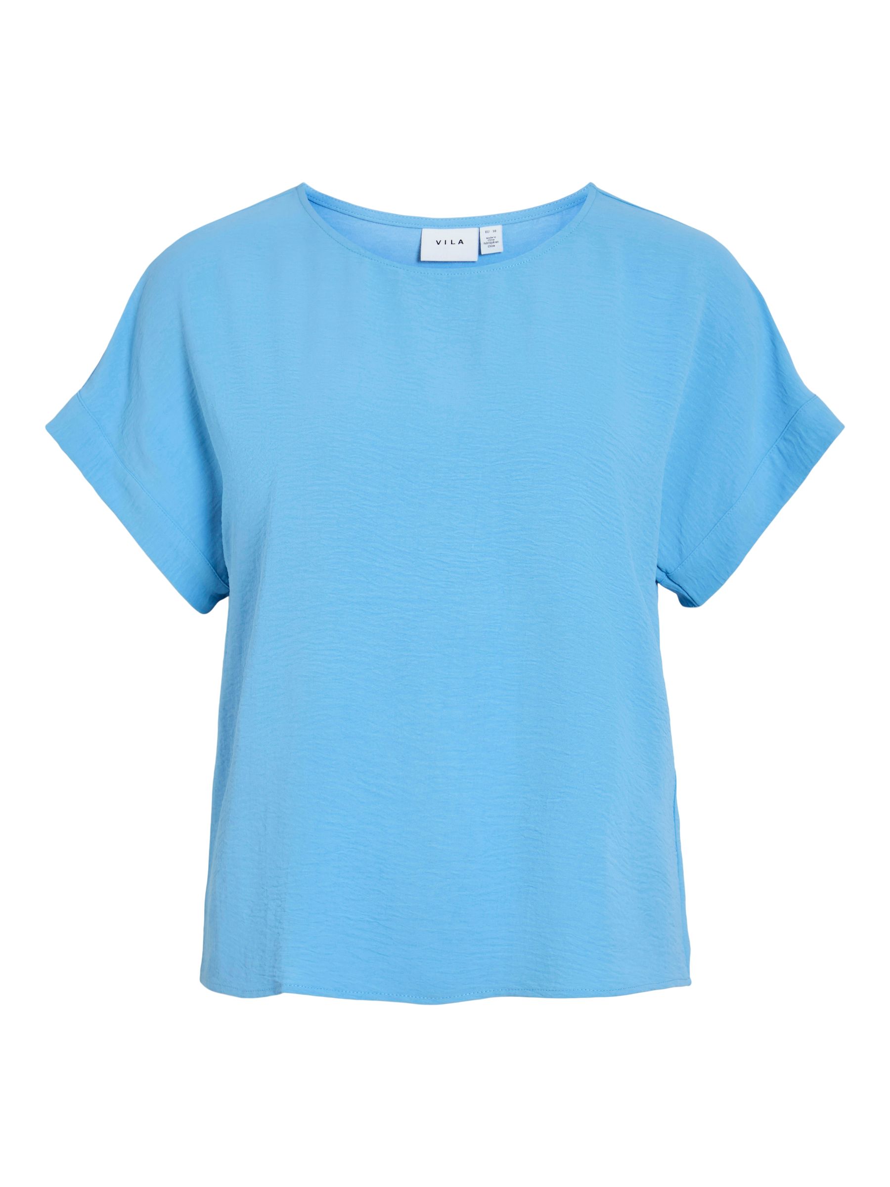 VILA_NOOS2025_4634823_14101663.jpg Modisches T-Shirt mit Crepe Design und Rundhalsausschnitt