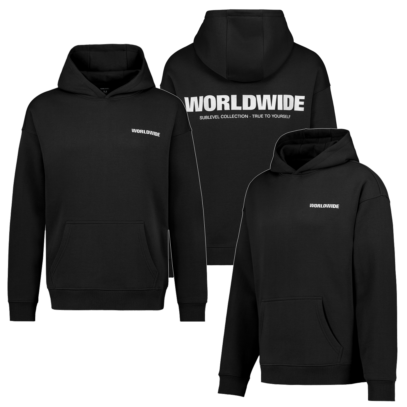 H10600T21453B2_001.jpg Kapuzenpullover mit Kängurutasche und Logoprint