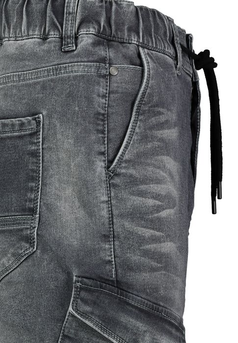 Sublevel Jogger-Jeans mit Kordelzug und Cargotaschen – Grau, Bild 4