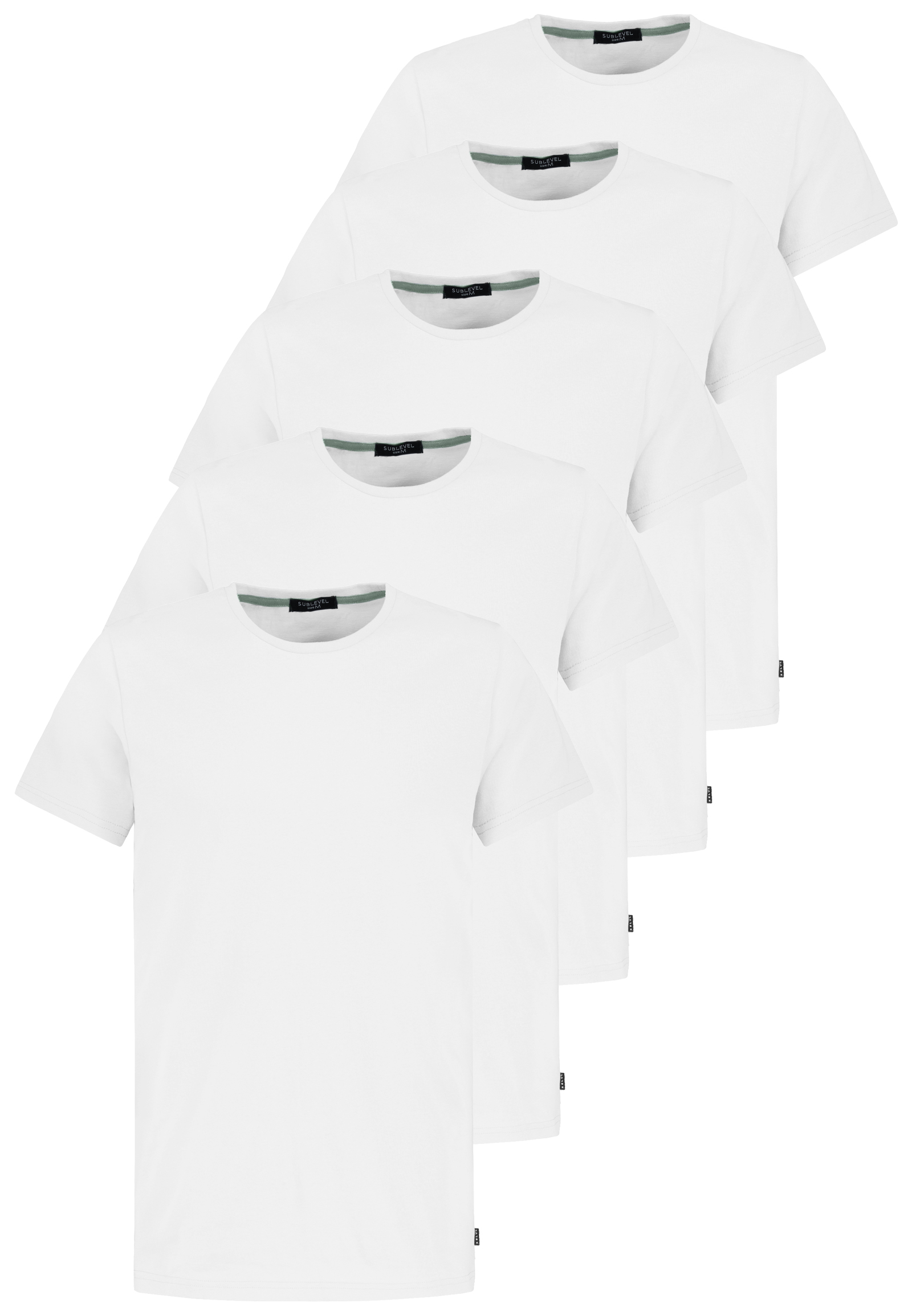 H12022Z22500C1PK5_22000_V.jpg 5er-Pack Rundhals Basic T-Shirts Kurzarm