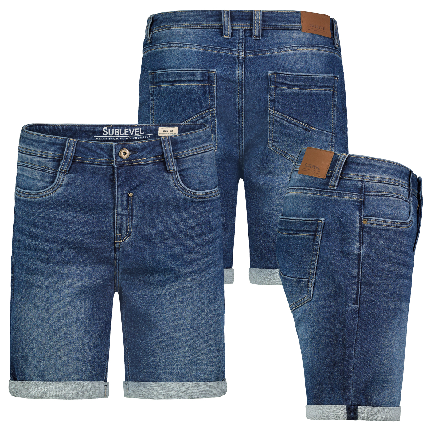H13244BC61306KD84_001.jpg Denim Bermuda Jeansshorts mit Umschlag Saum