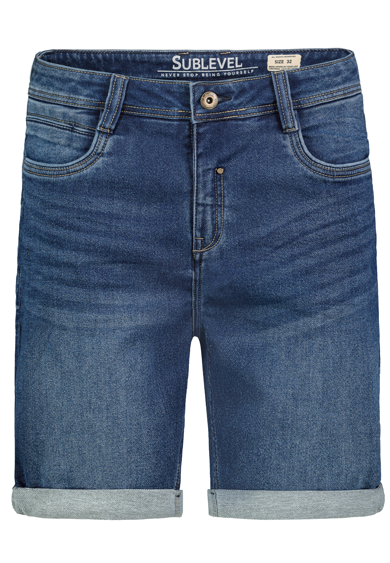H13244BC61306KD84_19400_V.jpg Denim Bermuda Jeansshorts mit Umschlag Saum