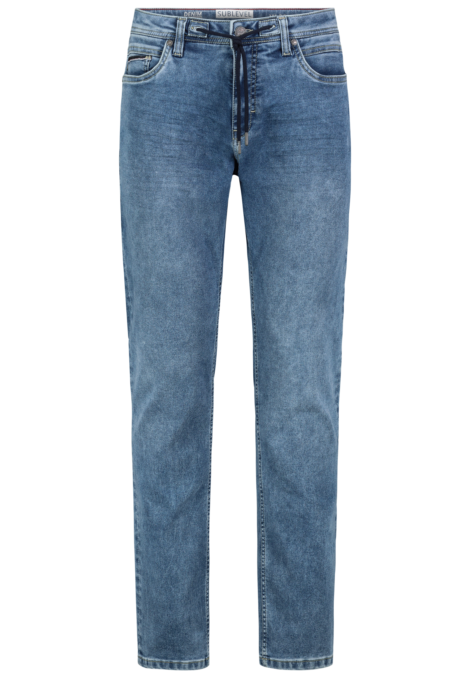 H13245BD62454D11NO_19400_V.jpg Slim Fit Jeans Used Denim Waschung Tunnelzug Sommer