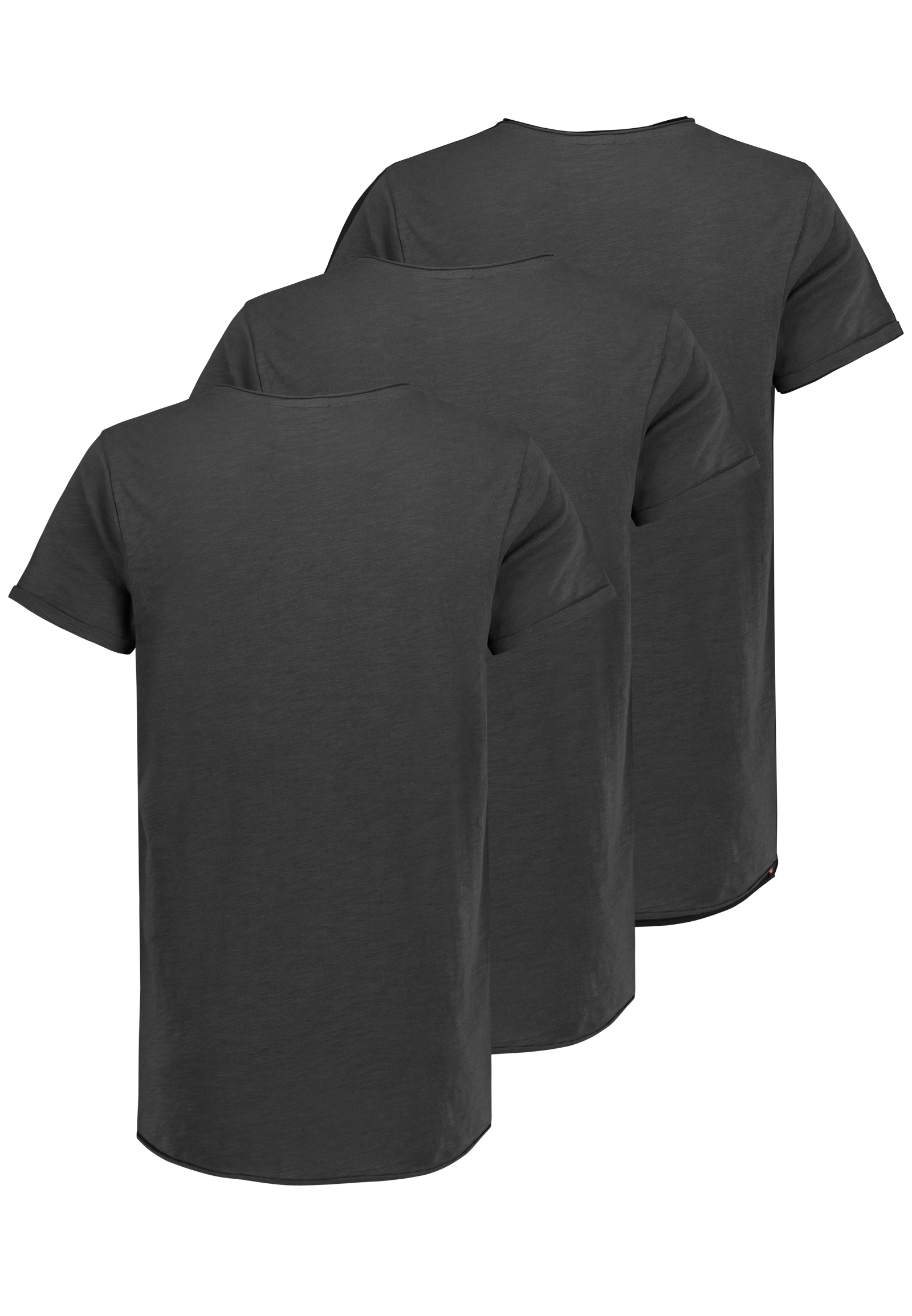 H16180M20539L2PK3_23400_H.jpg 3er Pack Herren T-Shirts mit Rundhals und Rollkante