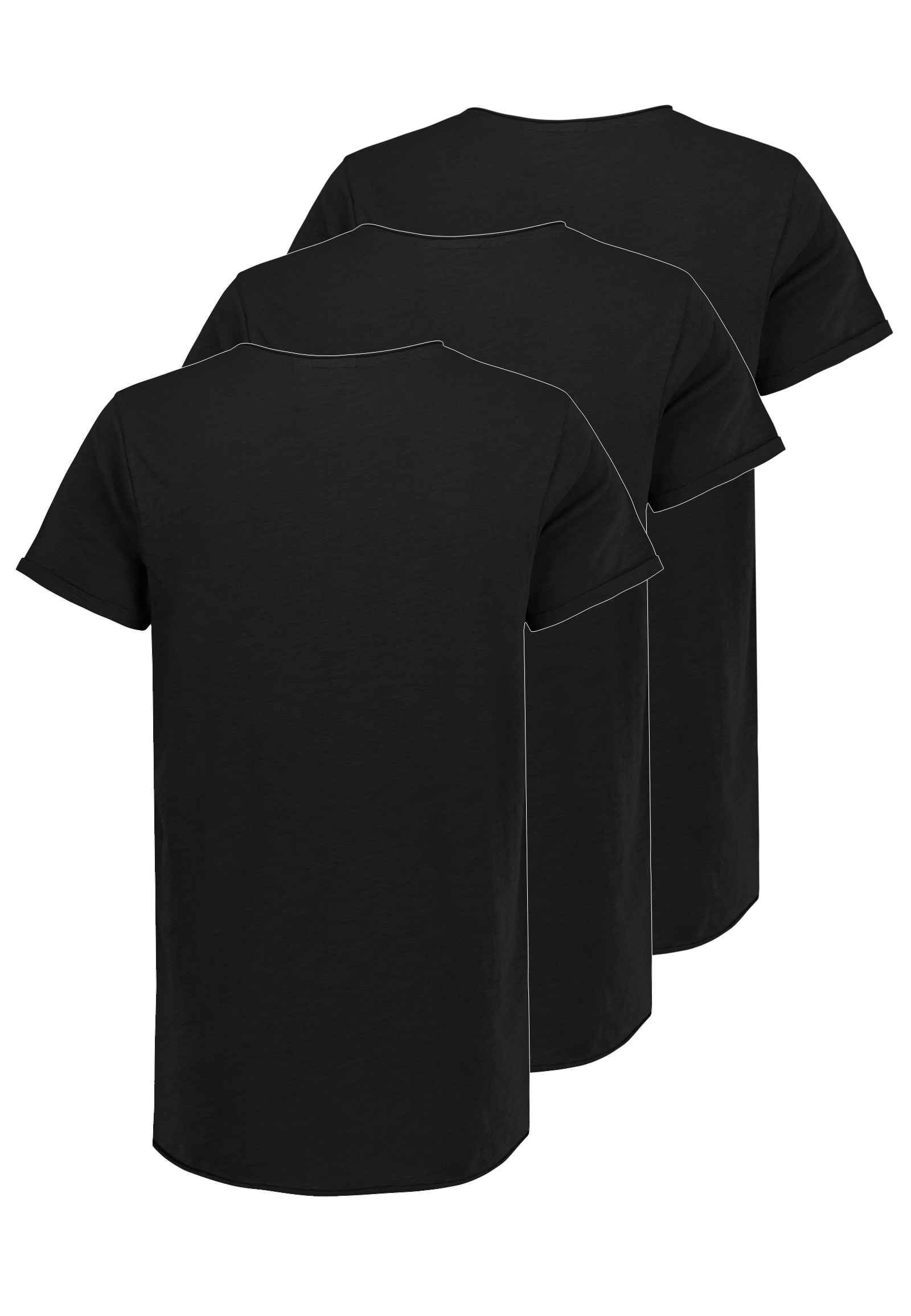 H16180W20539K3PK3_24000_H.jpg 3er Pack Herren T-Shirts mit Rundhals und Rollkante