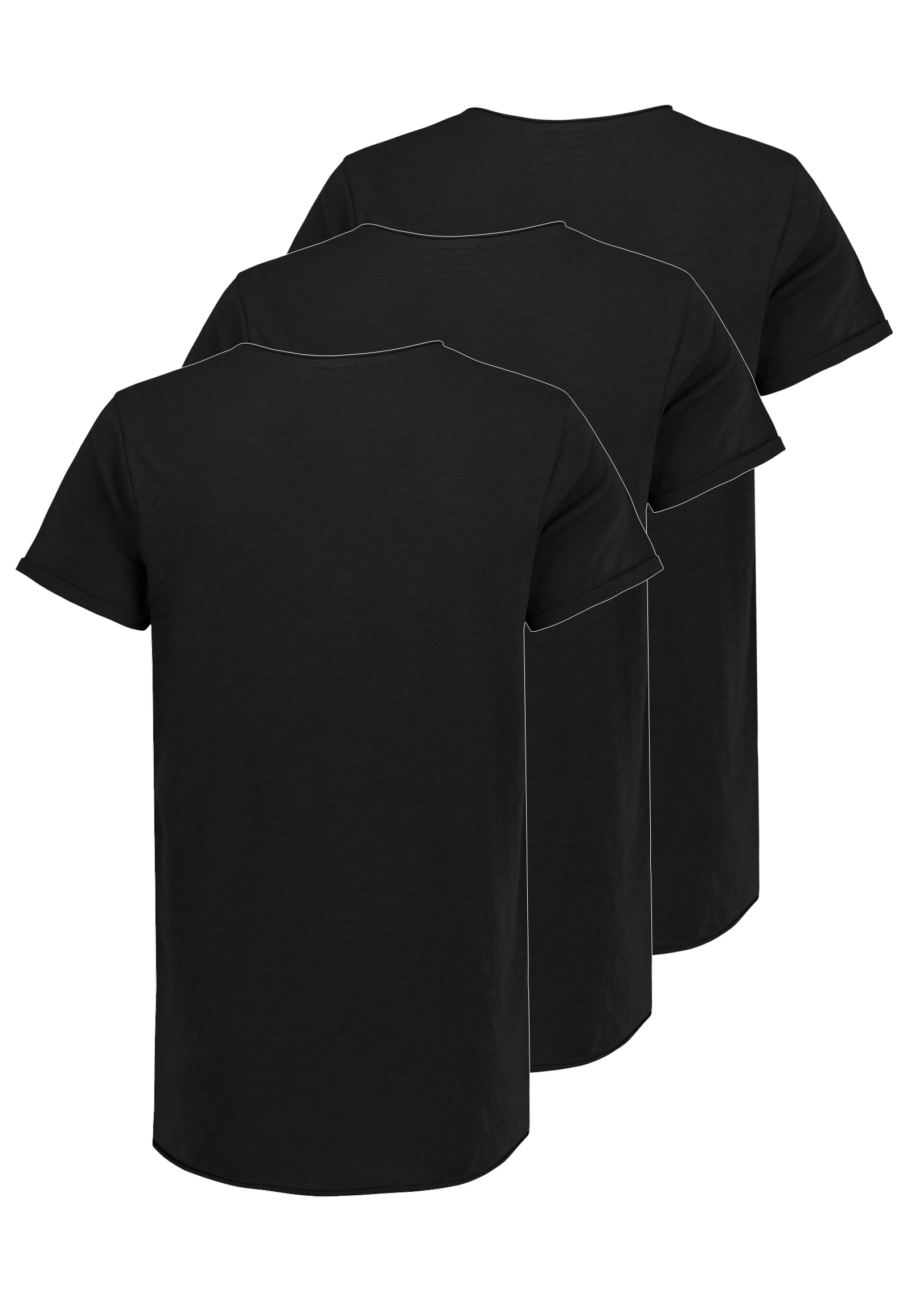 H16180W20539K3PK3_24000_H.png 3er Pack Herren T-Shirts mit Rundhals und Rollkante