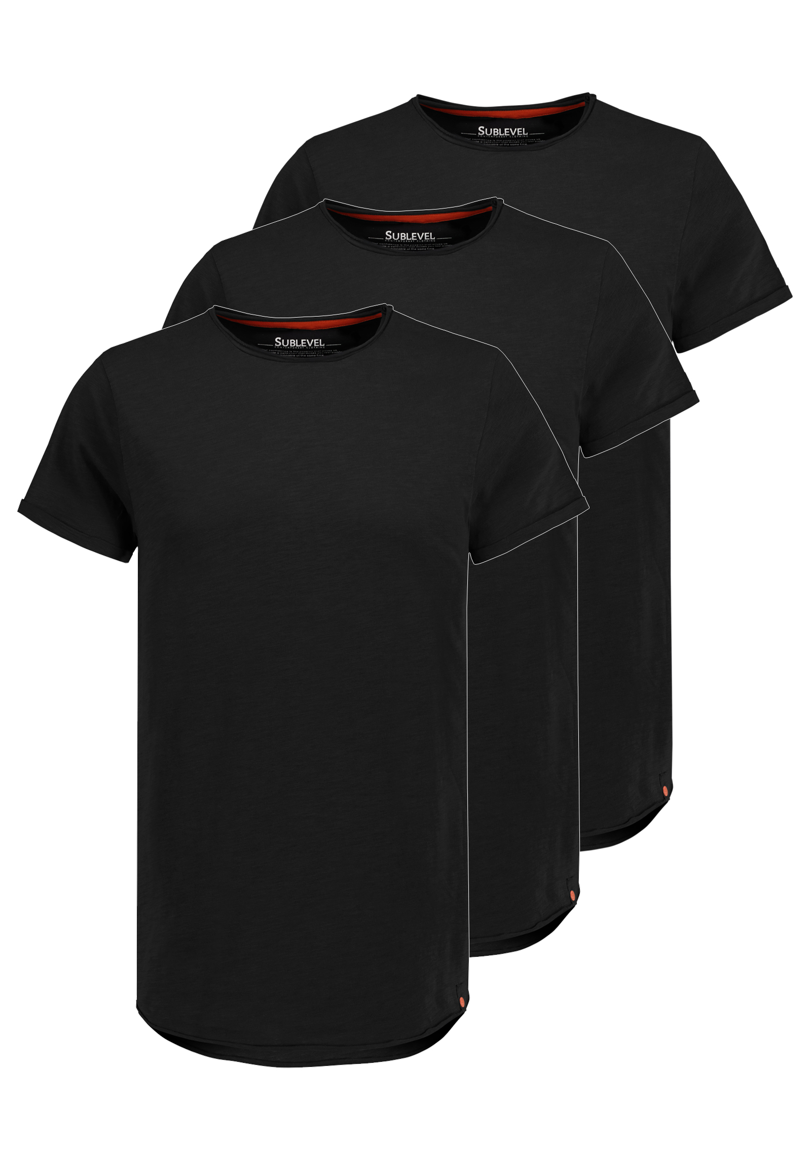 H16180W20539K3PK3_24000_V.jpg 3er Pack Herren T-Shirts mit Rundhals und Rollkante