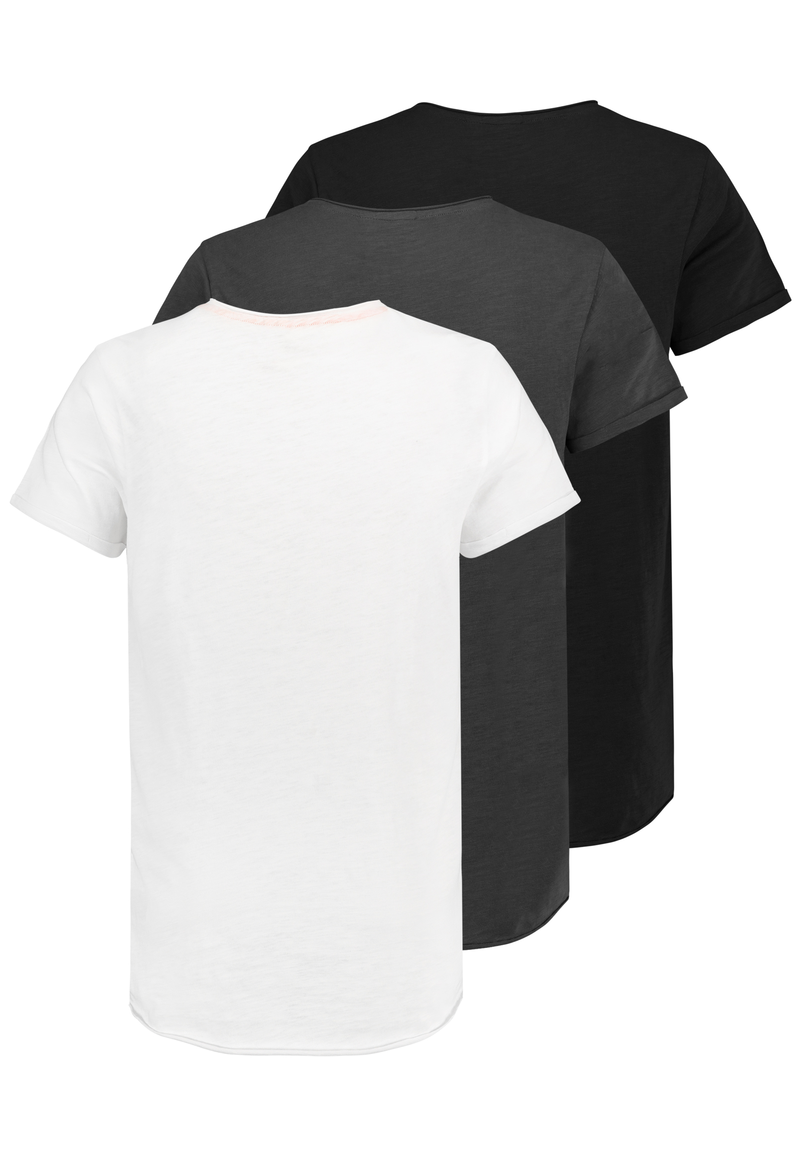 H16180W20539K5PK3_29000_H.jpg 3er Pack Herren T-Shirts mit Rundhals und Rollkante