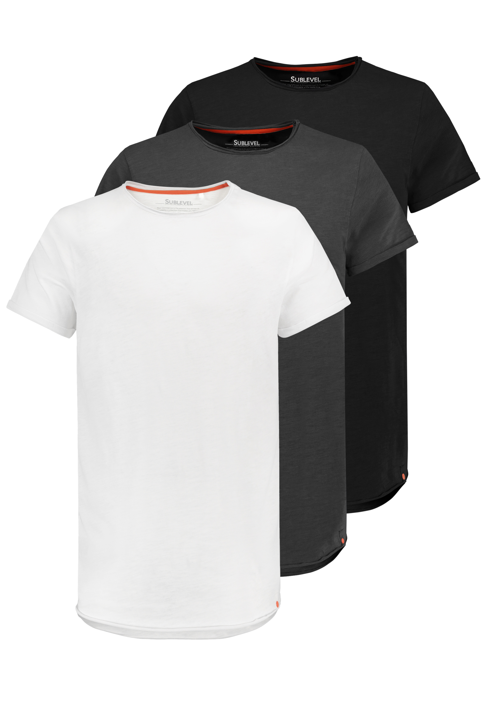 H16180W20539K5PK3_29000_V.jpg 3er Pack Herren T-Shirts mit Rundhals und Rollkante