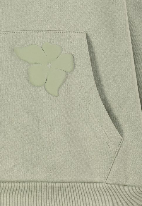 Sublevel Kapuzenpullover mit Smiley-Motiven und Kängurutasche – Grün, Bild 3