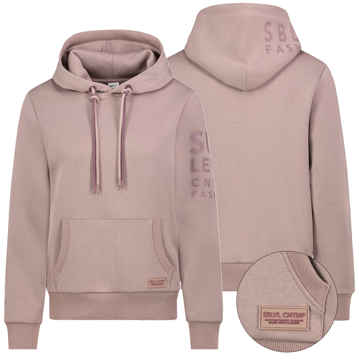 D10600T02690A4NO_001.jpg Kapuzenpullover mit Kängurutasche und Logoprint