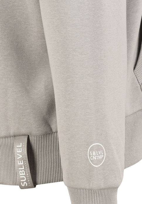 Sublevel Kapuzenpullover mit Kängurutasche und Logoprint – Beige, Bild 6