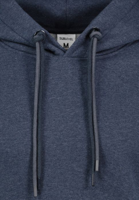Sublevel Kapuzenpullover mit Kängurutasche und Logoprint – Blau, Bild 7