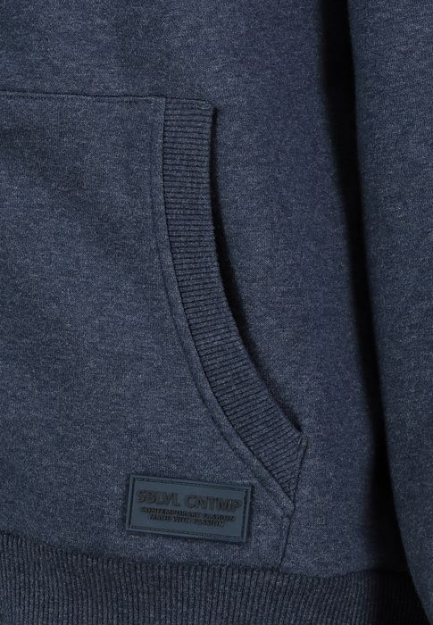 Sublevel Kapuzenpullover mit Kängurutasche und Logoprint – Blau, Bild 5