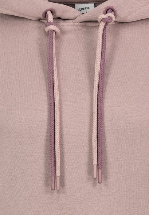 Sublevel Kapuzenpullover mit Kängurutasche und Logoprint – Rosa, Bild 7