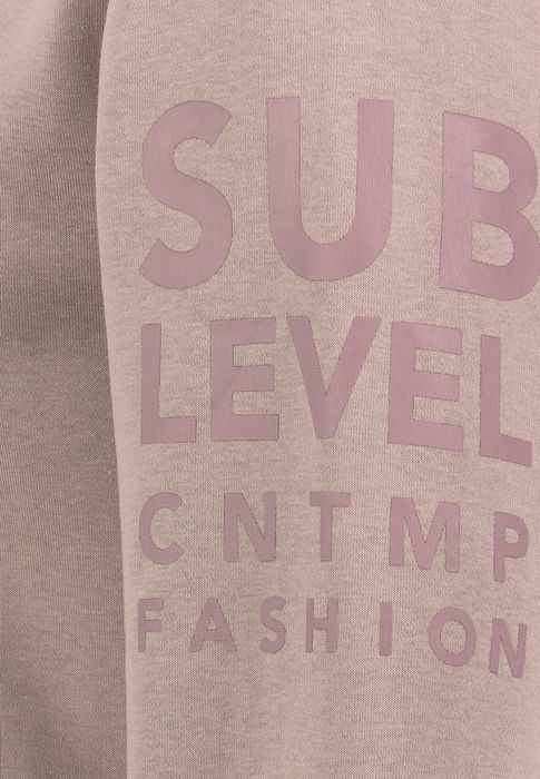 Sublevel Kapuzenpullover mit Kängurutasche und Logoprint – Rosa, Bild 4