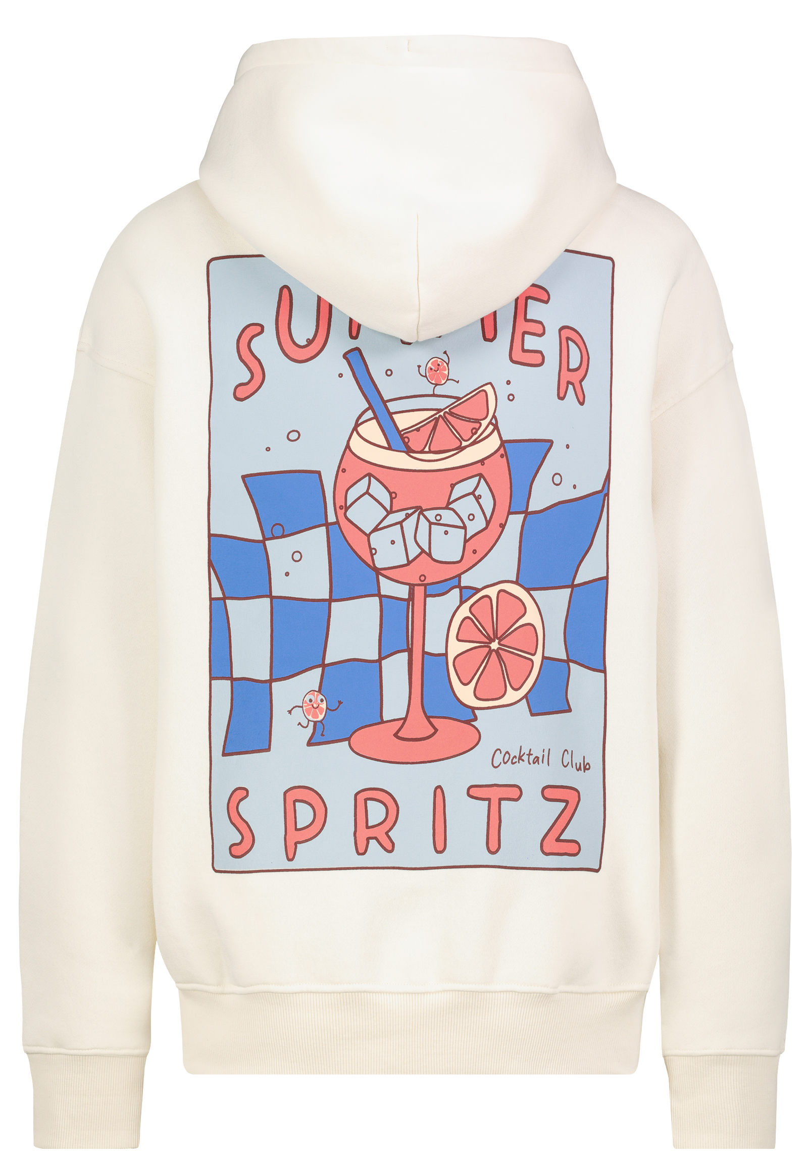 Sublevel Hoodie mit Sommer Motiv und Kängurutasche – Weiß, Bild 2