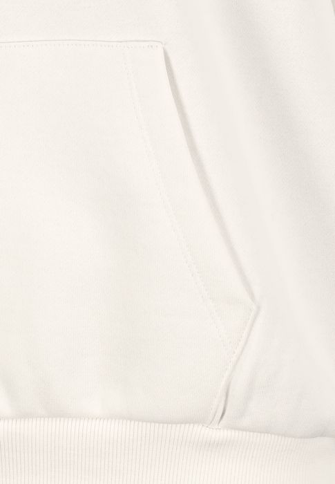 Sublevel Kapuzenpullover mit Kängurutasche und Slogan-Print – Weiß, Bild 3