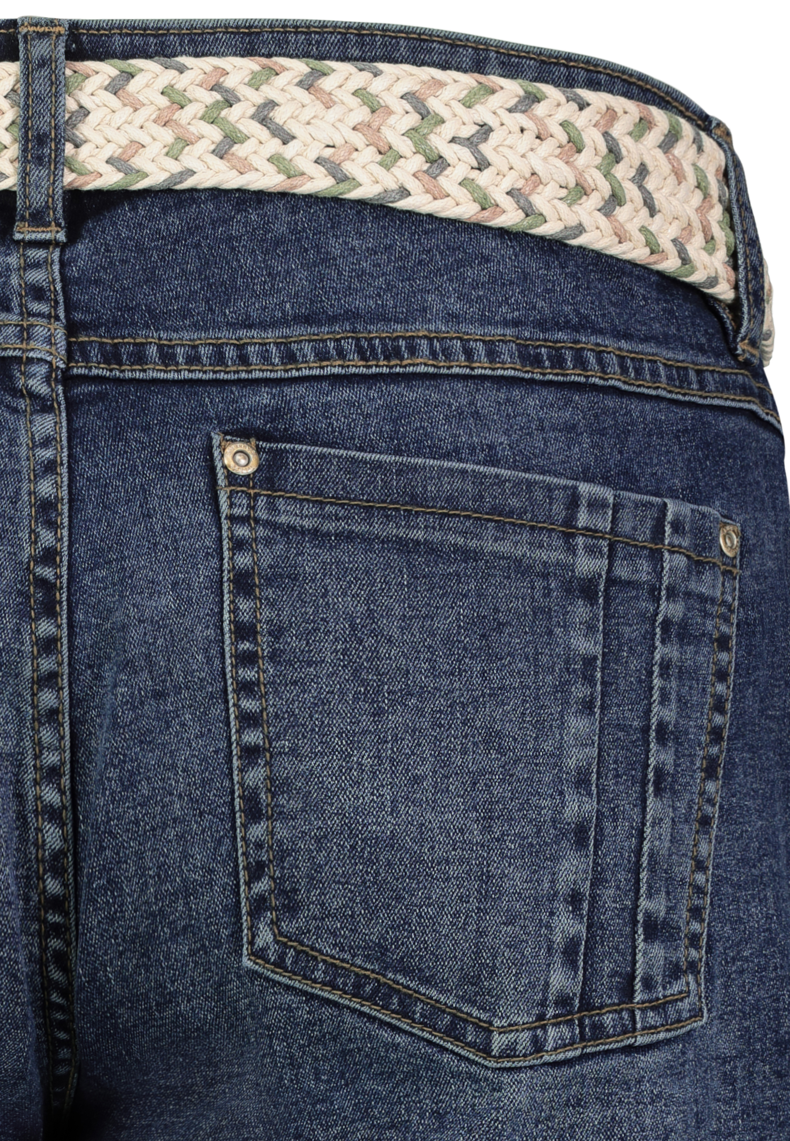 D85080BE62508ZD294_19400_D3.jpg Denim Bermuda Jeans Shorts mit Flechtgürtel und Umschlag