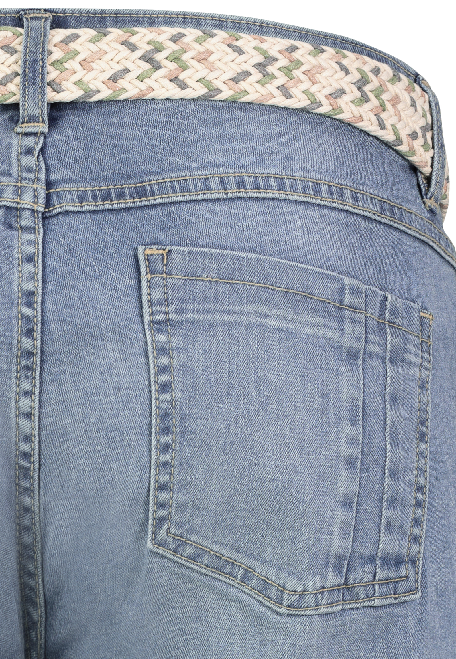D85080BE62508ZL199_19200_D3.jpg Denim Bermuda Jeans Shorts mit Flechtgürtel und Umschlag