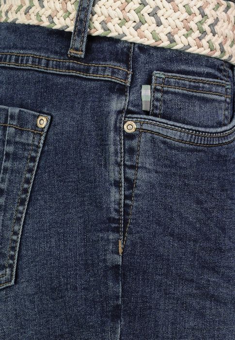 Sublevel Denim Bermuda Jeans Shorts mit Flechtgürtel und Umschlag – Blau, Bild 5