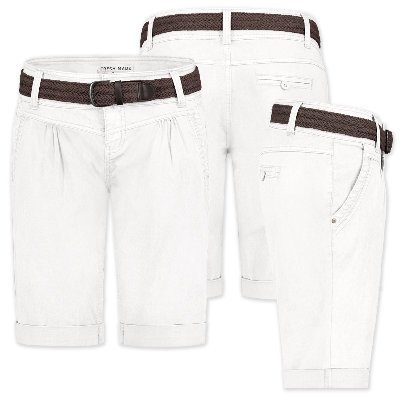 D60530Z60080ZA1_001.jpg Bermuda Chinoshorts mit geflochtenem Gürtel und Taschen