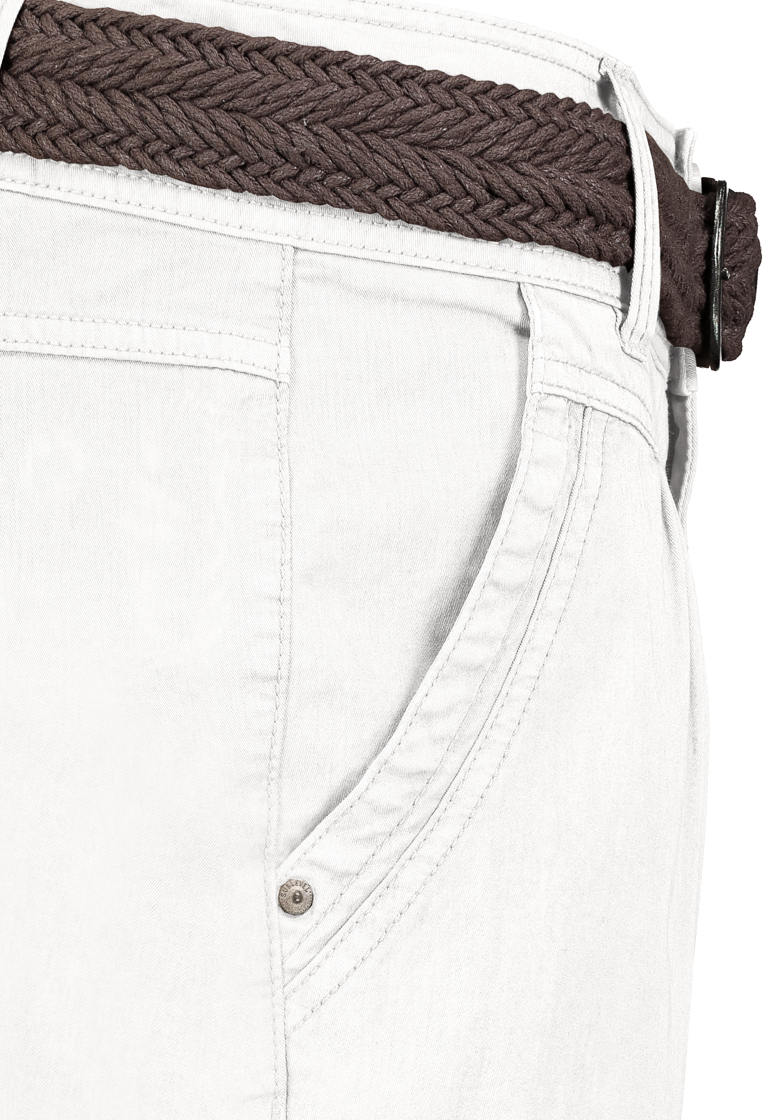 D60530Z60080ZA1_22000_D2.jpg Bermuda Chinoshorts mit geflochtenem Gürtel und Taschen
