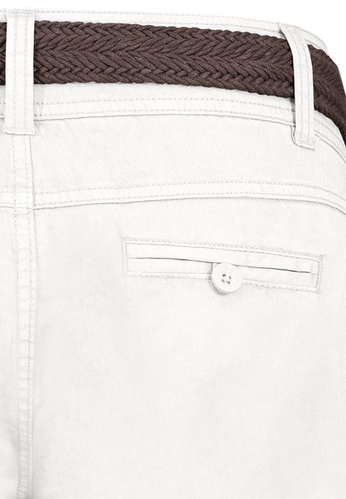 Fresh Made Bermuda Chinoshorts mit geflochtenem Gürtel und Taschen – Weiß, Bild 5