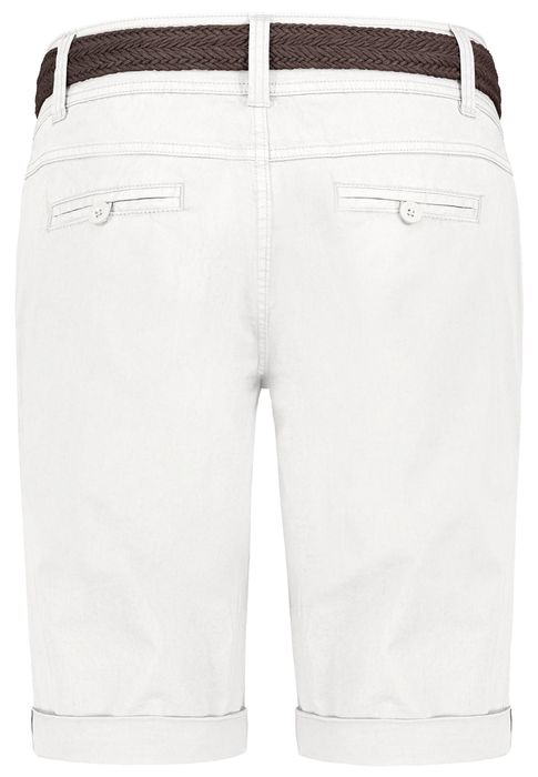 Fresh Made Bermuda Chinoshorts mit geflochtenem Gürtel und Taschen – Weiß, Bild 3