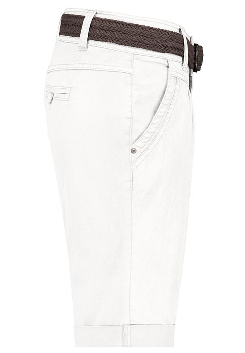 Fresh Made Bermuda Chinoshorts mit geflochtenem Gürtel und Taschen – Weiß, Bild 4