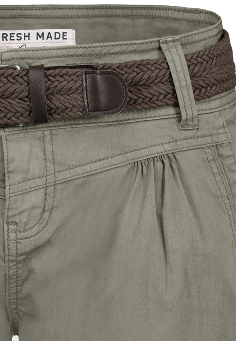 Fresh Made Bermuda Chinoshorts mit geflochtenem Gürtel und Taschen – Grün, Bild 7