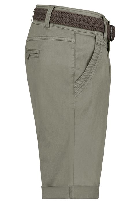 Fresh Made Bermuda Chinoshorts mit geflochtenem Gürtel und Taschen – Grün, Bild 3