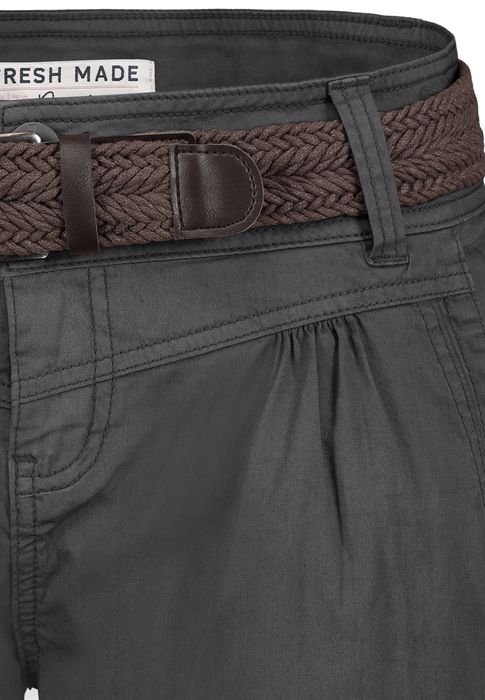 Fresh Made Bermuda Chinoshorts mit geflochtenem Gürtel und Taschen – Dunkelgrau, Bild 7