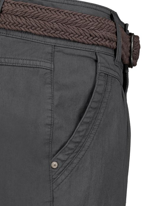 Fresh Made Bermuda Chinoshorts mit geflochtenem Gürtel und Taschen – Dunkelgrau, Bild 6