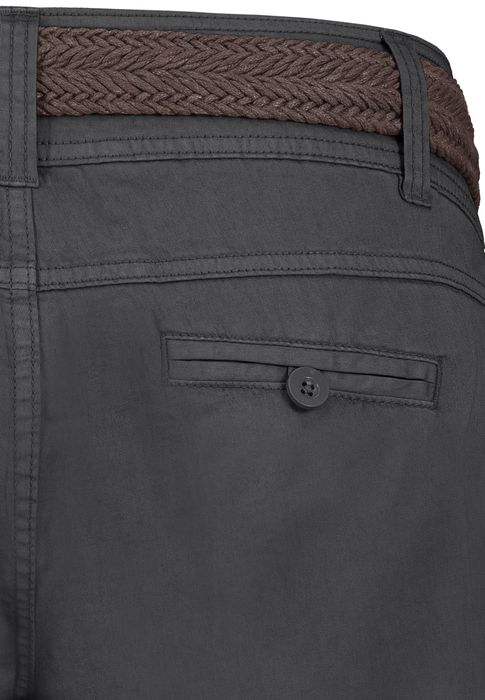 Fresh Made Bermuda Chinoshorts mit geflochtenem Gürtel und Taschen – Dunkelgrau, Bild 5