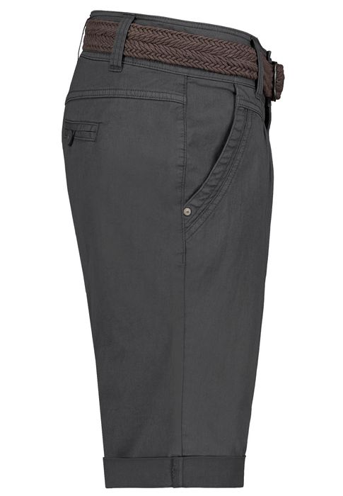 Fresh Made Bermuda Chinoshorts mit geflochtenem Gürtel und Taschen – Dunkelgrau, Bild 3