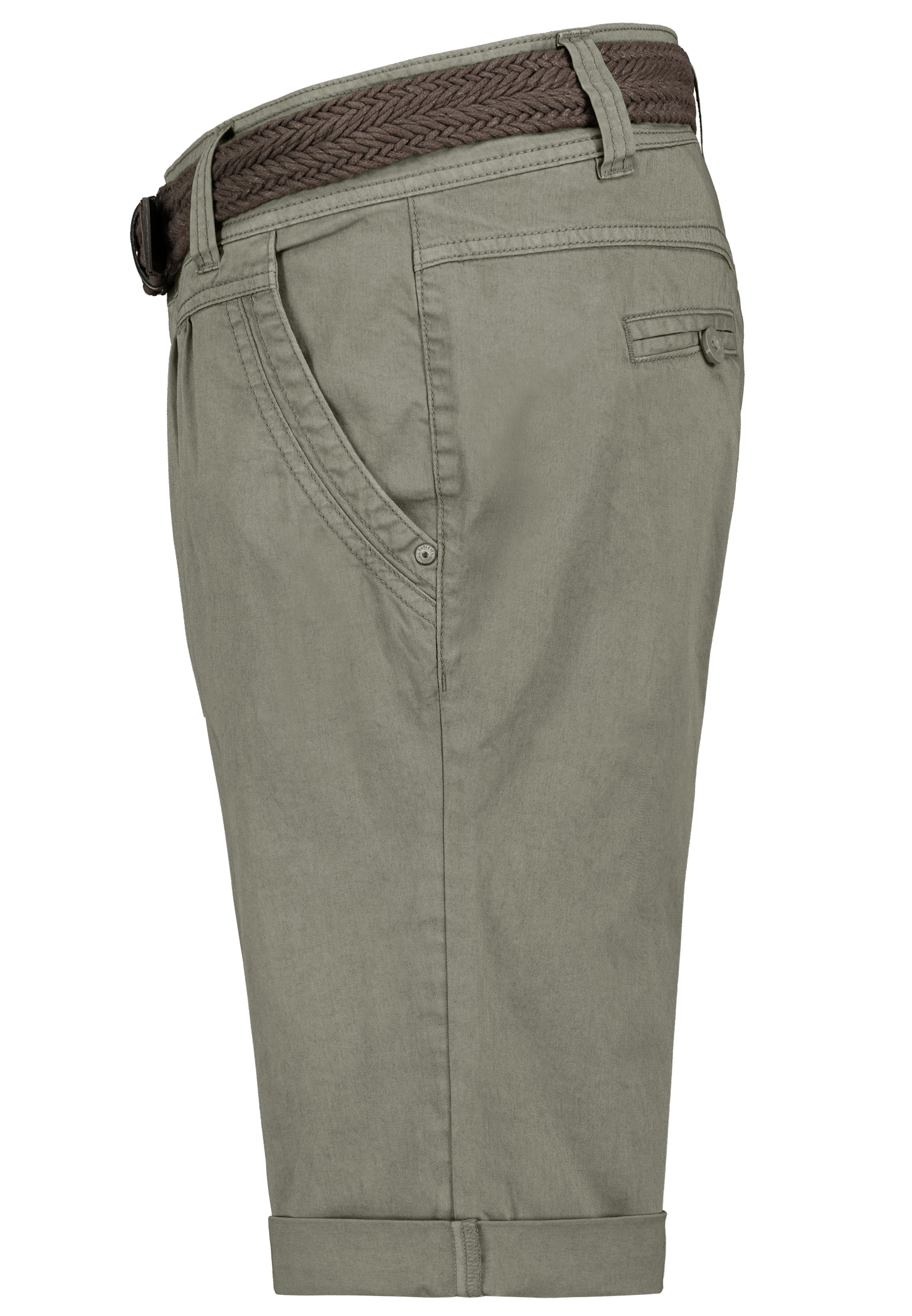 Fresh Made Bermuda Chinoshorts mit geflochtenem Gürtel und Taschen – Grün, Bild 2