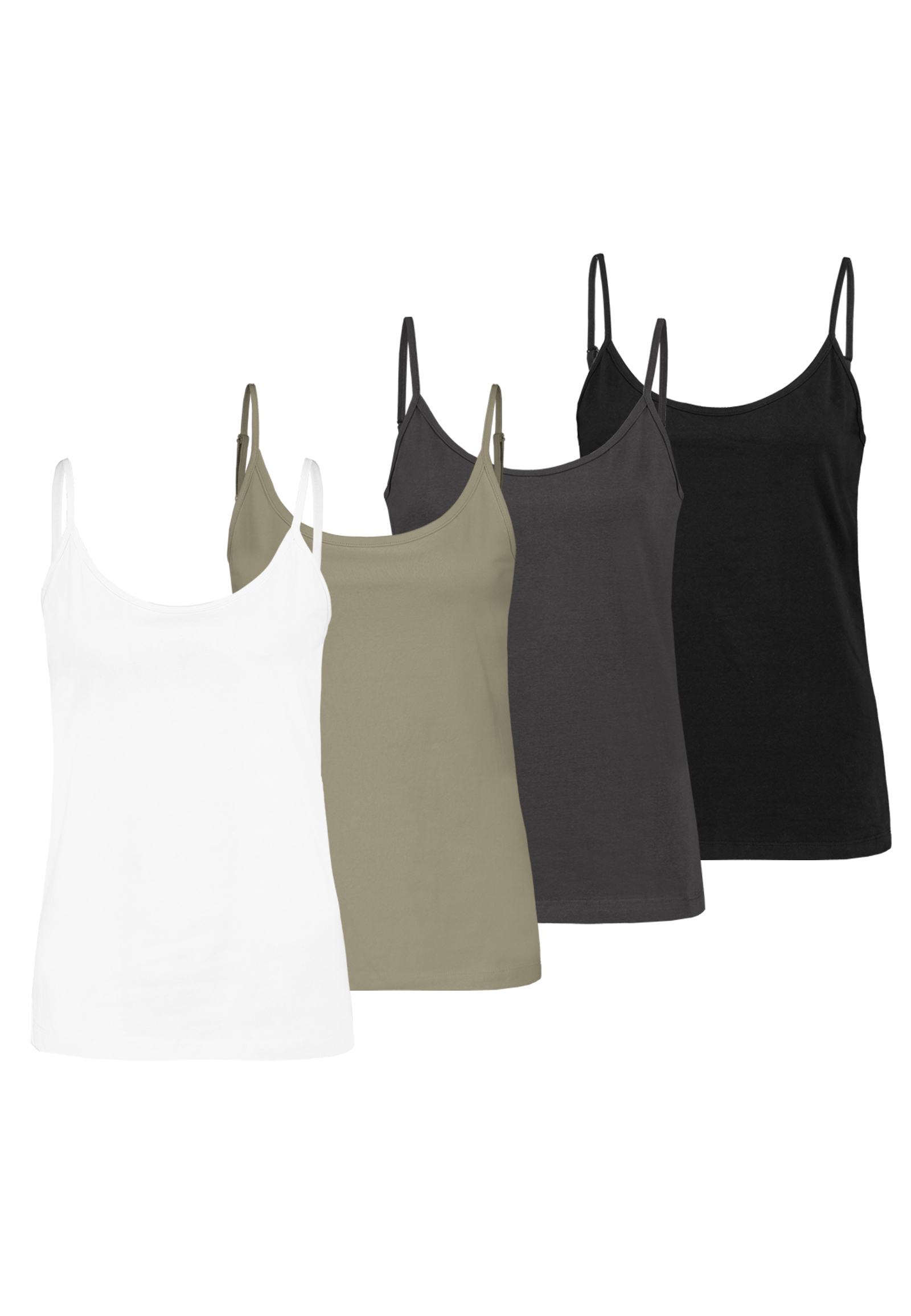 Basic Jersey Tanktop verstellbare Spaghettiträger Basic Jersey Tanktop verstellbare Spaghettiträger