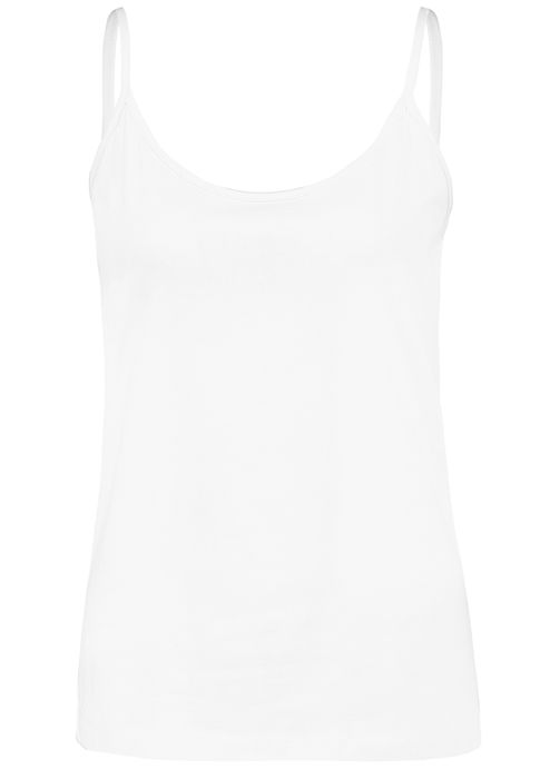 Sublevel Basic Jersey Tanktop verstellbare Spaghettiträger – weiß/schwarz, Bild 4