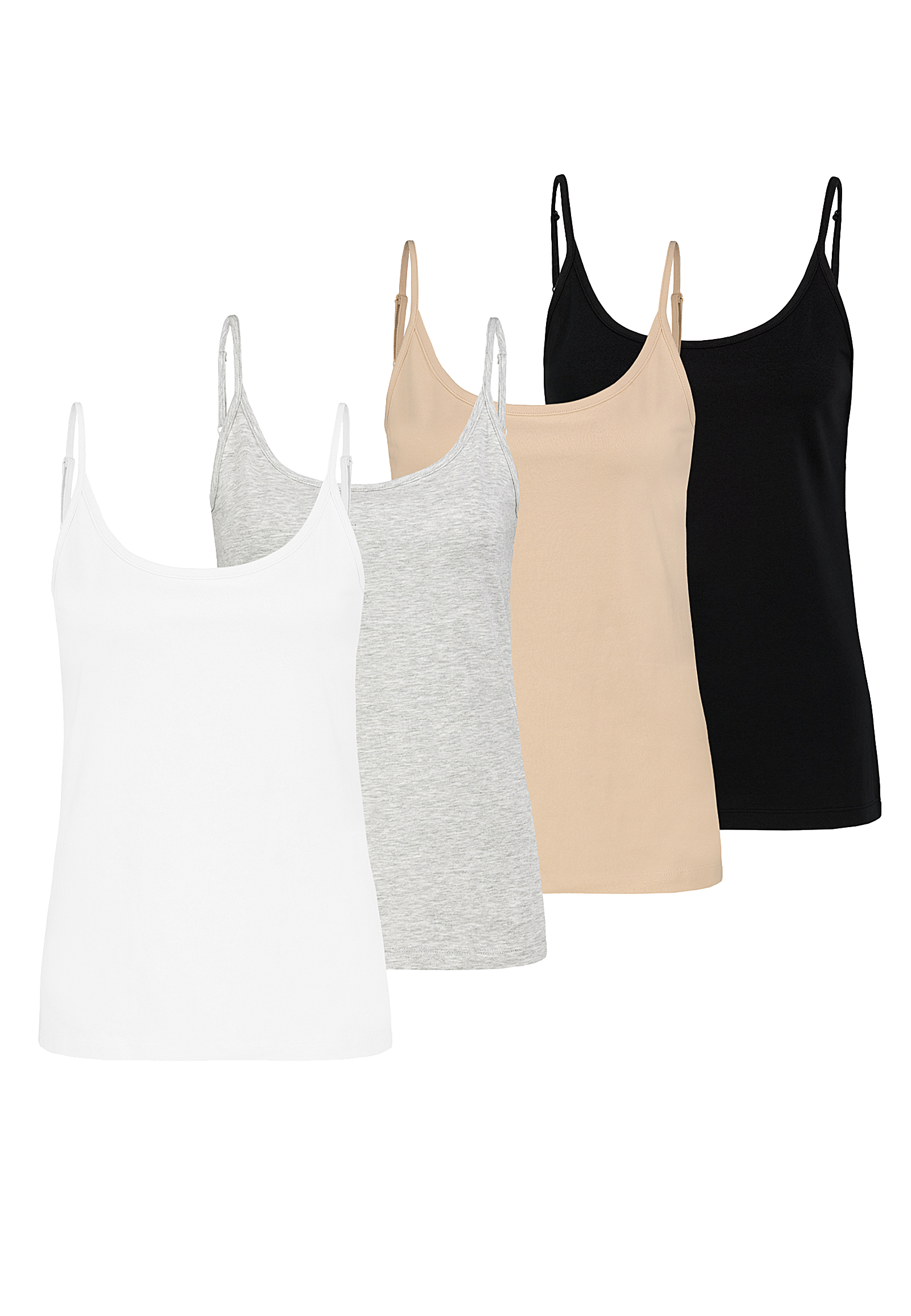 Sublevel Spaghettiträger Top im 4er Pack, Basic Fit – Mehrfarbig, Bild 1