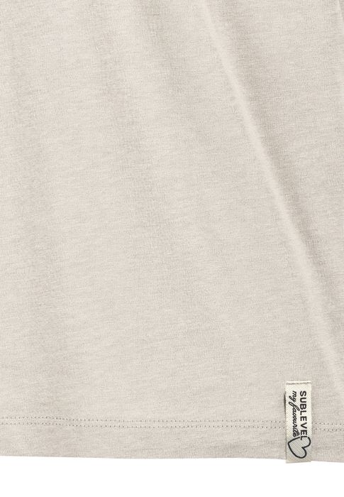 Sublevel T-Shirt 2er Set mit Rundhals Knöpfen bequem – Weiß-Braun, Bild 3