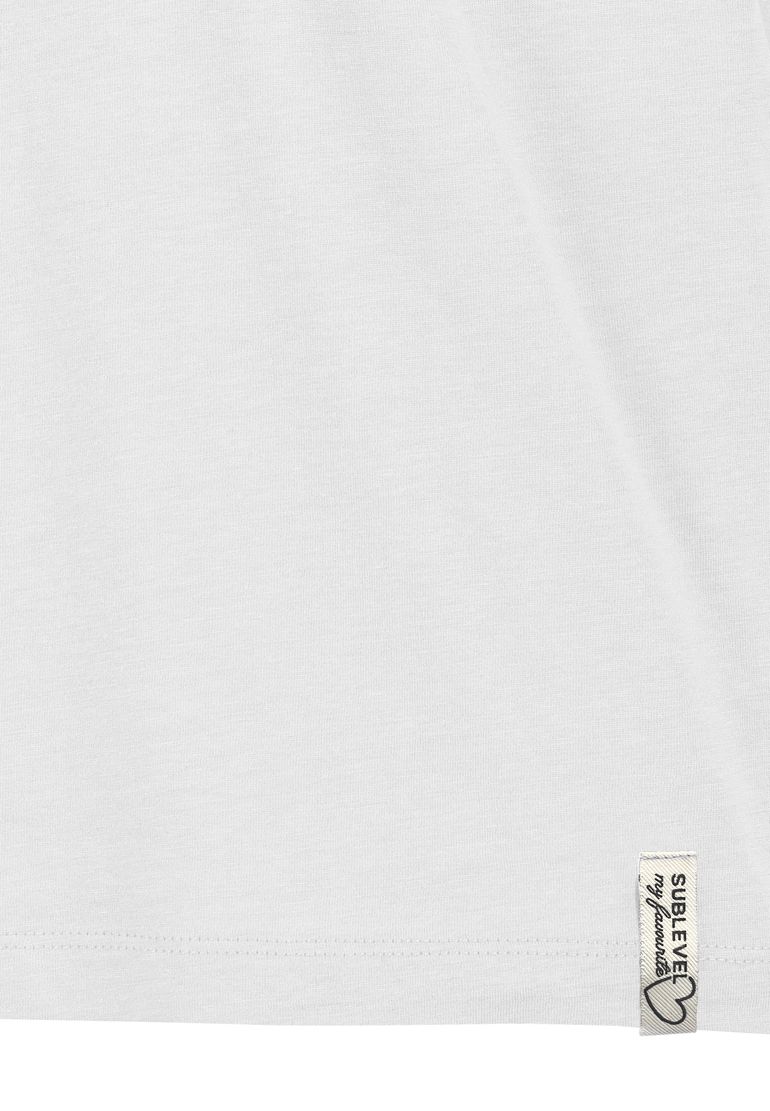 Sublevel T-Shirt 2er Set mit Rundhals Knöpfen bequem – Weiß-Grau, Bild 2